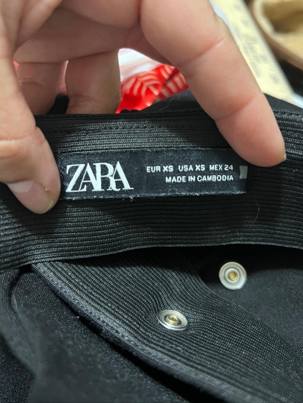 Zara Black High-Rise Ponte Pants with Gold Buttons - Picture 5 of 9